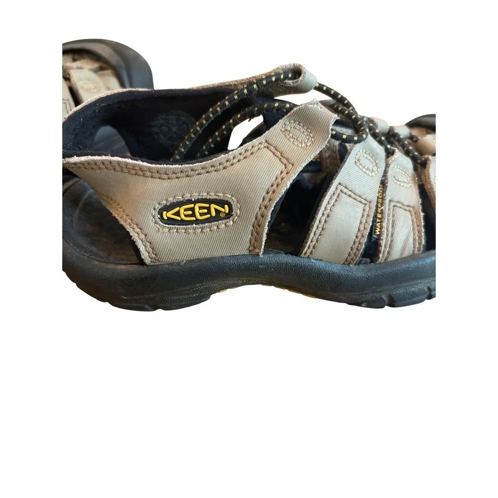 Keen Newport H2 Kids Waterproof Hiking Sandals Tan Black Yellow Size 12